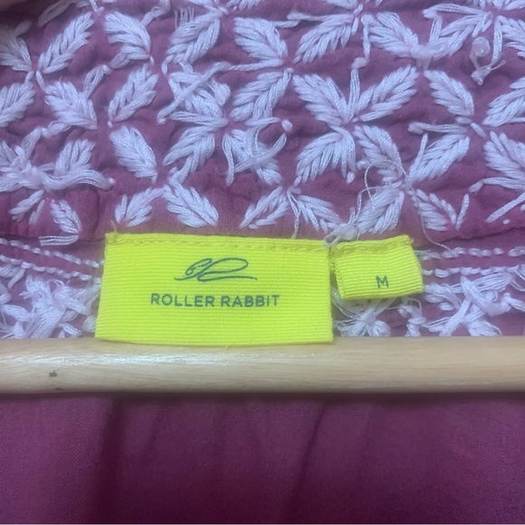 Roller Rabbit Faith Embroidered Cotton Top Size Medium Purple - Picture 6 of 12